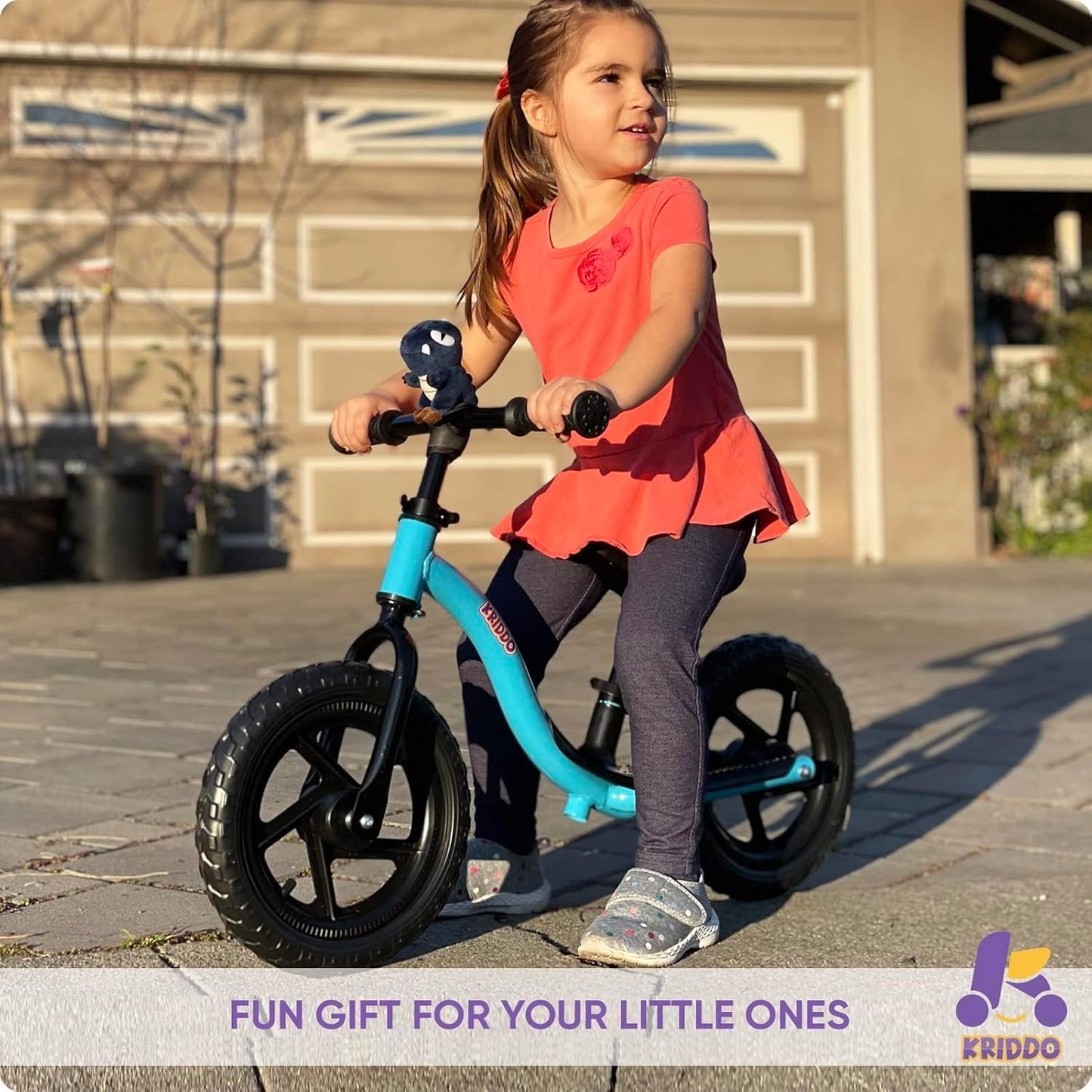Toddler Balance Bike for Ages 2 to 5, Interactive Push Bicycle for Early Learning with Steady Balancing, Ideal Gift for Boys and Girls, Blue