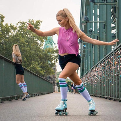 Artistic Pro Roller Skates Women, Kids & Men -Suede Boot Adjustable Stopper- Indoor, Outside, Rink, & Rhythmic Roller Skating. Black, Blue, Gray, Green, Pink, White