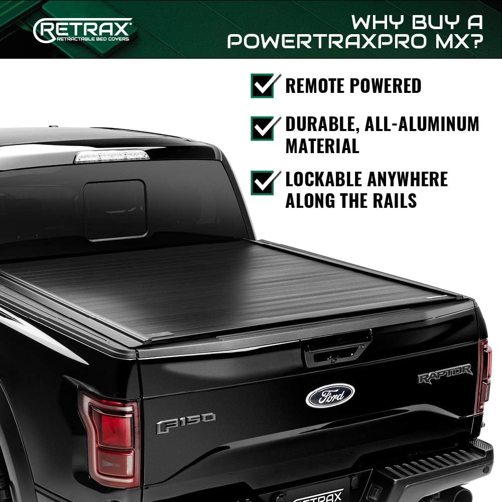 Powertraxpro MX Retractable Truck Bed Tonneau Cover | 90373 | Fits 2015 - 2020 Ford F-150 Super Crew & Super Cab 5' 7" Bed (67.1")