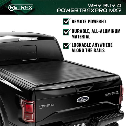 Powertraxpro MX Retractable Truck Bed Tonneau Cover | 90373 | Fits 2015 - 2020 Ford F-150 Super Crew & Super Cab 5' 7" Bed (67.1")