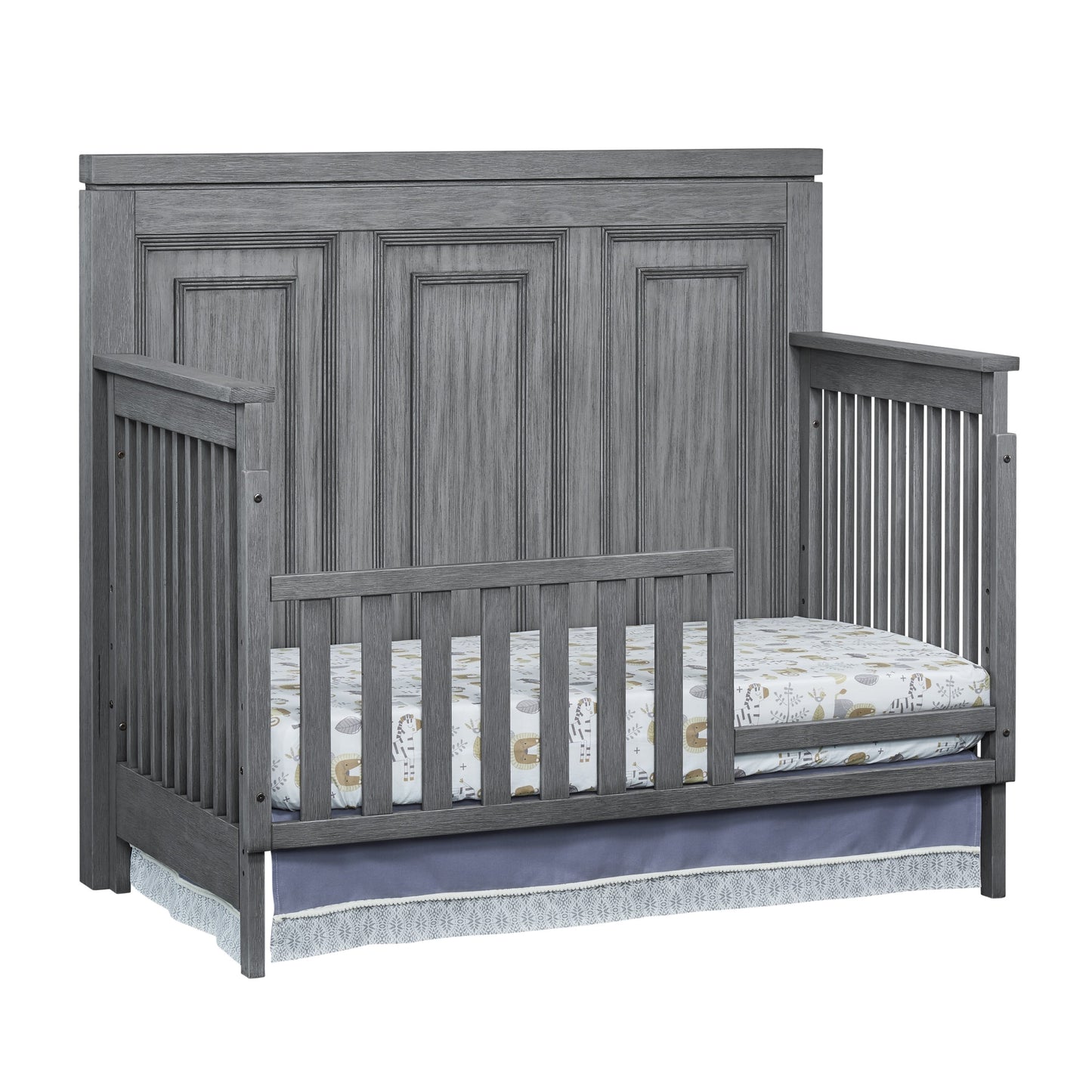 Manchester 4-in-1 Convertible Crib in Rustic Gray, GREENGUARD Gold Certified for Enhanced Safety and Quality