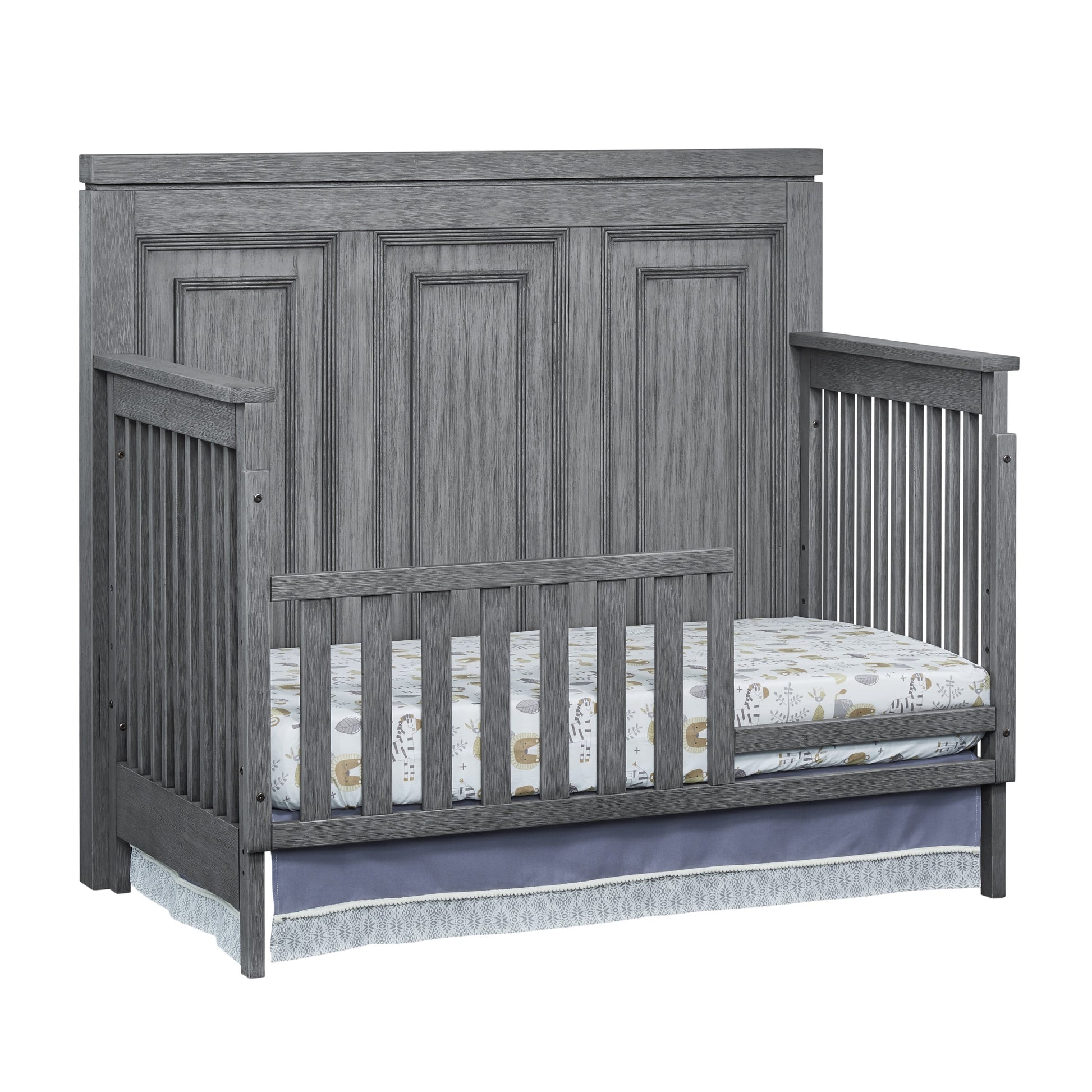 Manchester 4-in-1 Convertible Crib in Rustic Gray, GREENGUARD Gold Certified for Enhanced Safety and Quality