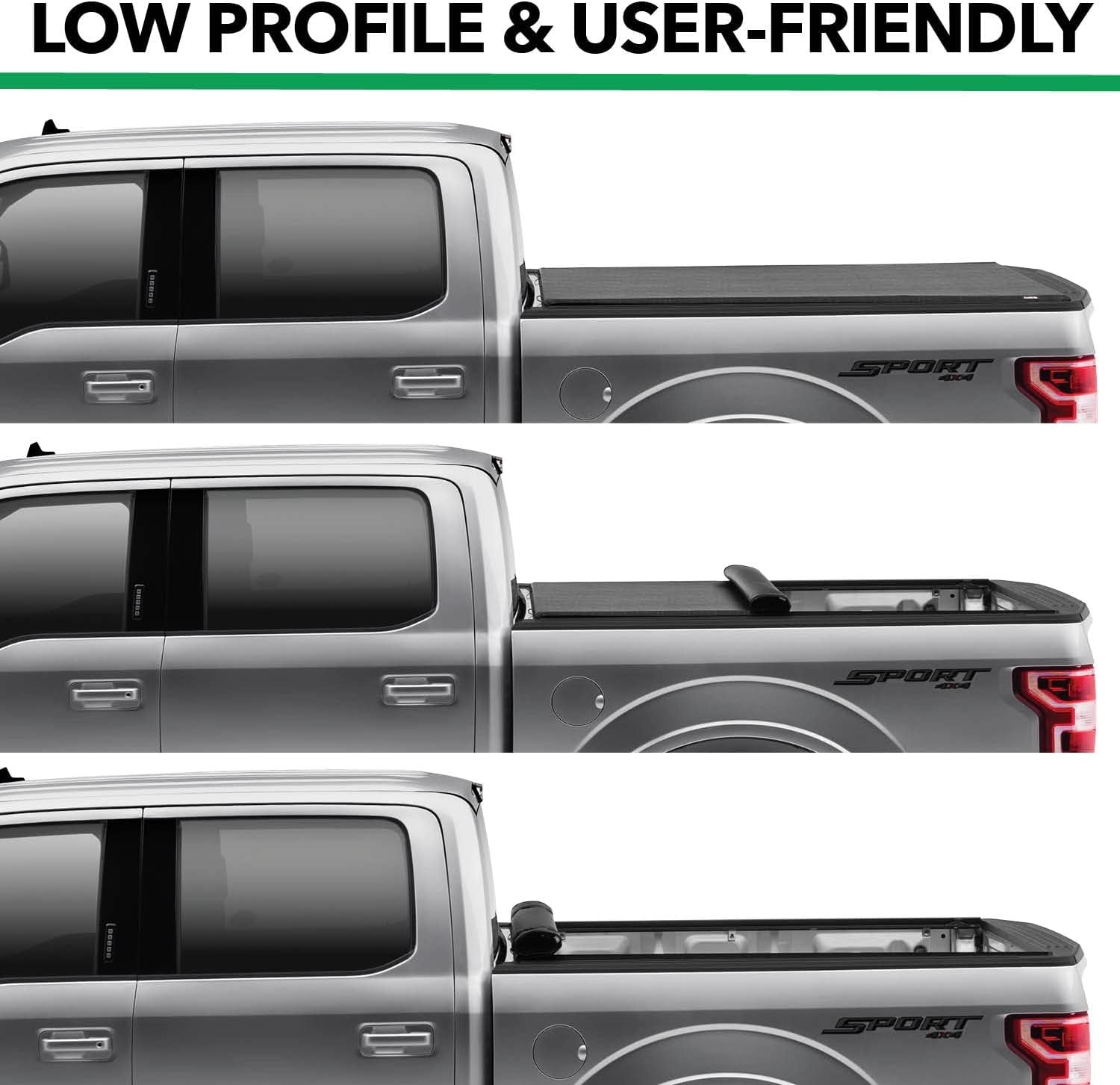 ETX Soft Roll-Up Tonneau Cover for 2004-2014 Ford F-150 5' 7" Bed (67") - Model 53306