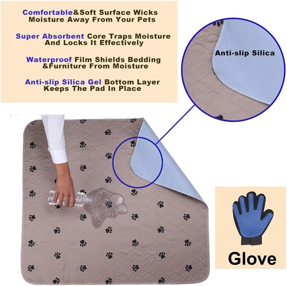 Washable Puppy Pads - Reusable, Super Absorbing, Waterproof, Large Dog Pee Pads for Dog Bed Mat