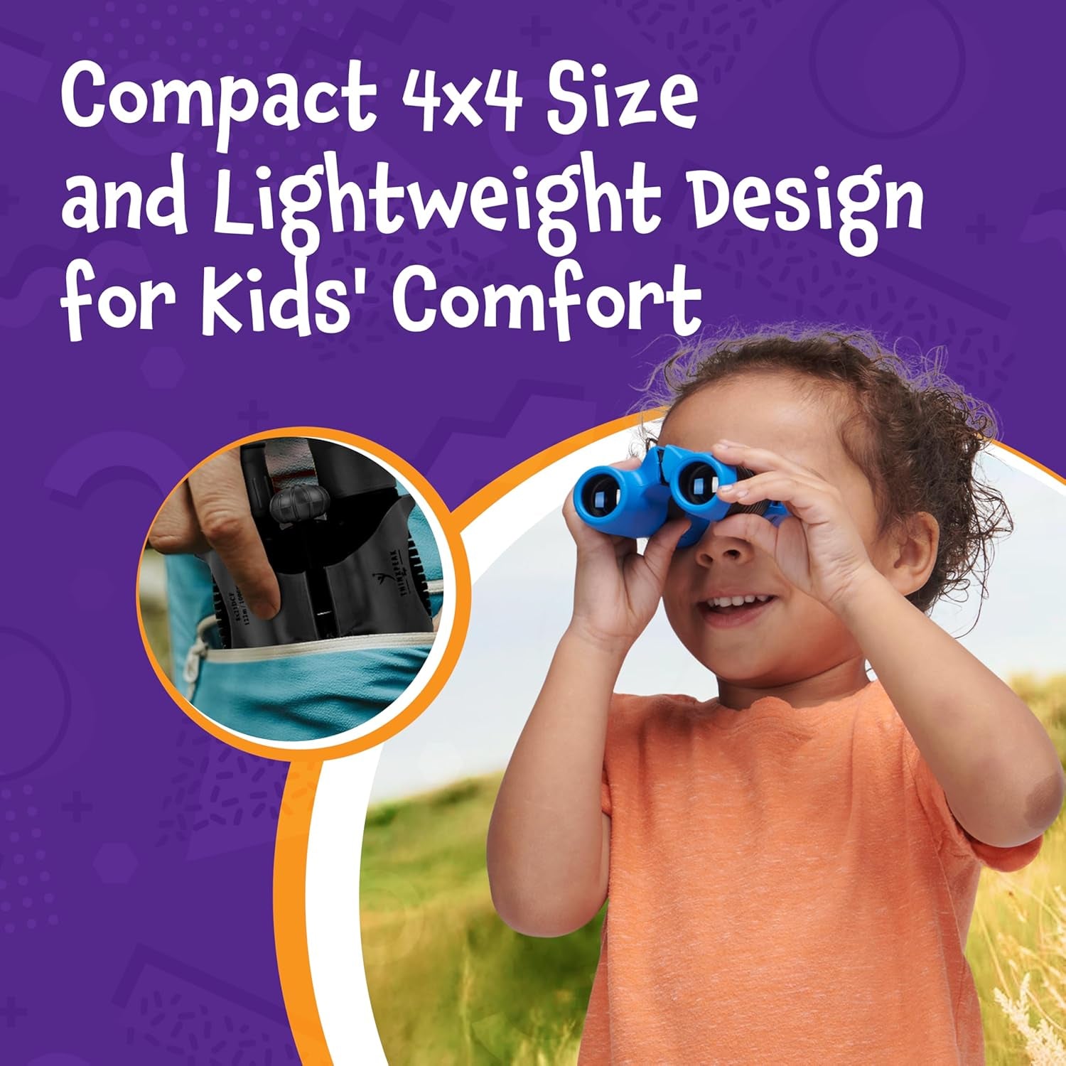 Think Peak Blue Binoculars - Compact Outdoor Adventure and STEM Educational Tool for Children Aged 3-12, Perfect for Bird Watching, Camping, and Nature Exploration