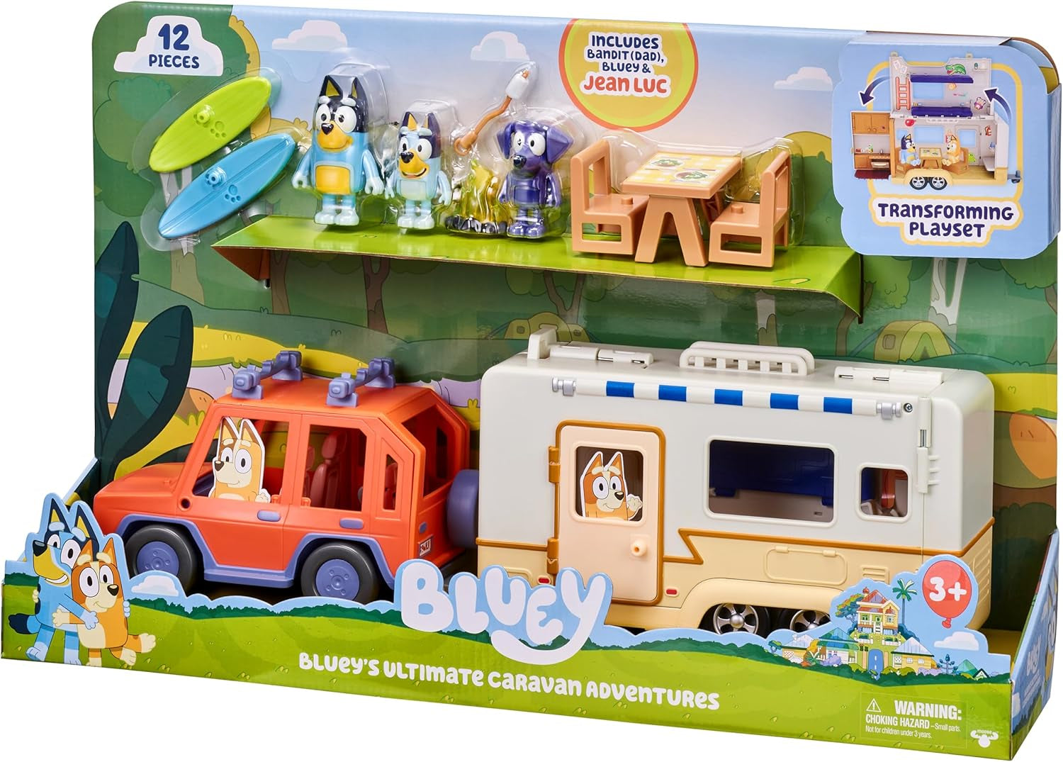Ultimate Caravan Adventures Playset with Three 2.5-3" Figures, 4WD Family Vehicle, and Surfboards - Multicolor (13096)