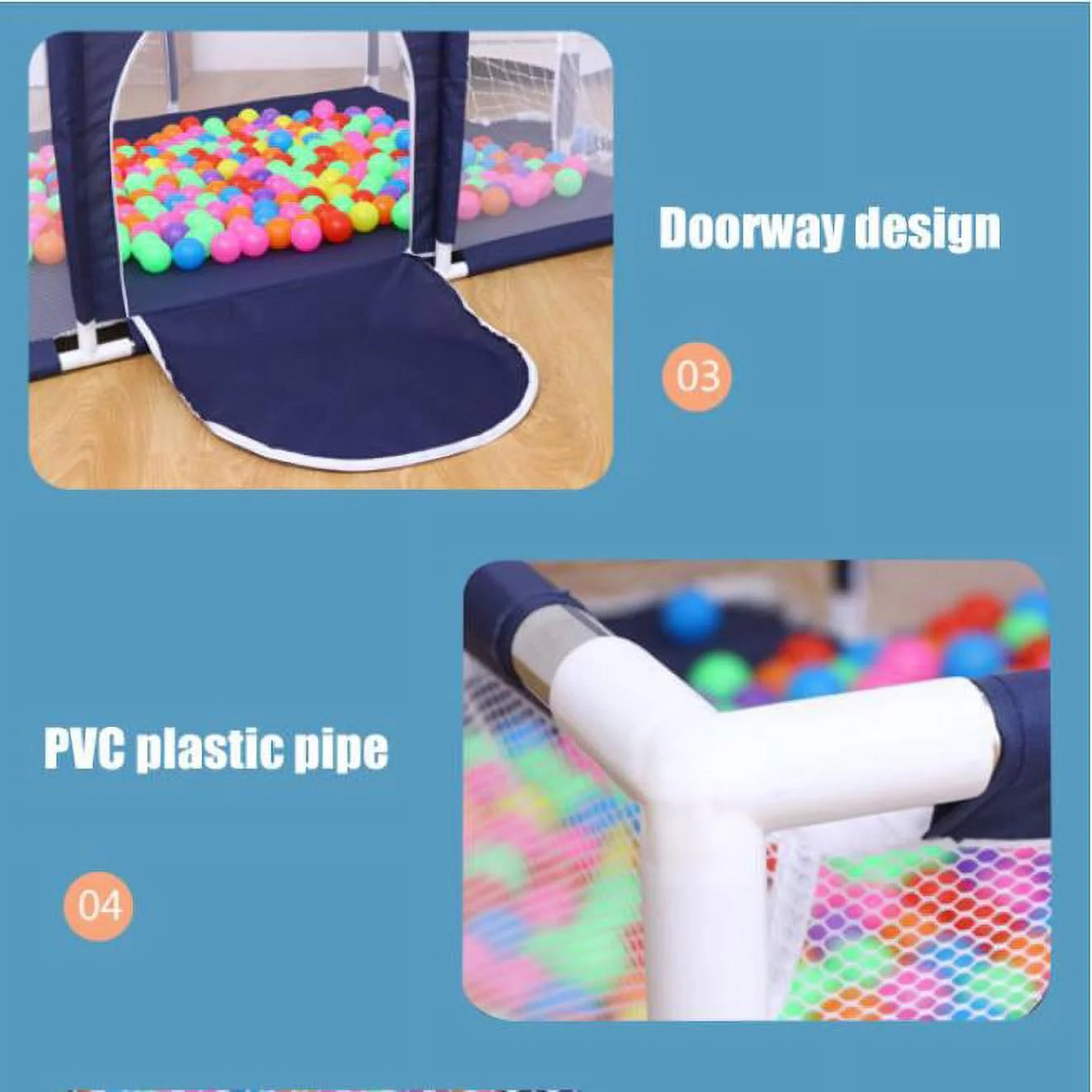 91-Inch Premium Playpen with Basketball Hoop - Versatile Folding Mesh Playard for Infants and Children, Suitable for Indoor and Outdoor Use