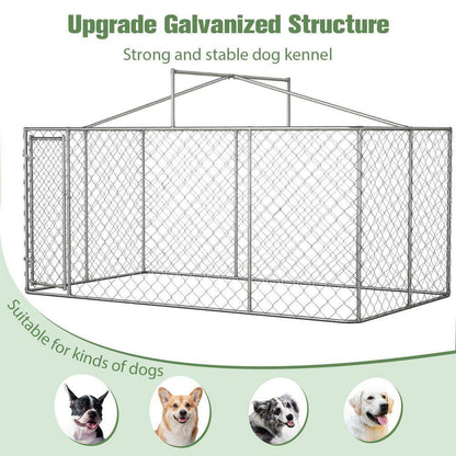 Outdoor Heavy-Duty Large Dog Kennel and Pet Playpen - 13 Ft. x 13 Ft. x 7.6 Ft. (Wall Height: 5.8 Ft.)