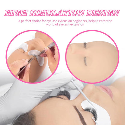 High Simulation Soft Silicone Lash Mannequin Head for Makeup Practice, Eye Shadow, , Eyelash Extension Training, Face Painting, and Massage