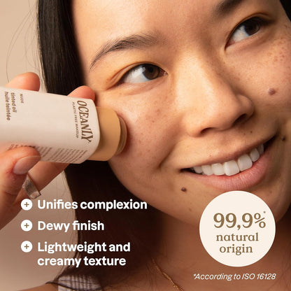 Oceanly Light Coverage Face Tinted Oil Stick, EWG Verified, Titanium Dioxide-Free, Vegan & Cruelty-Free Tinted Moisturizer, Plastic-Free, Nude, 0.42 Ounces