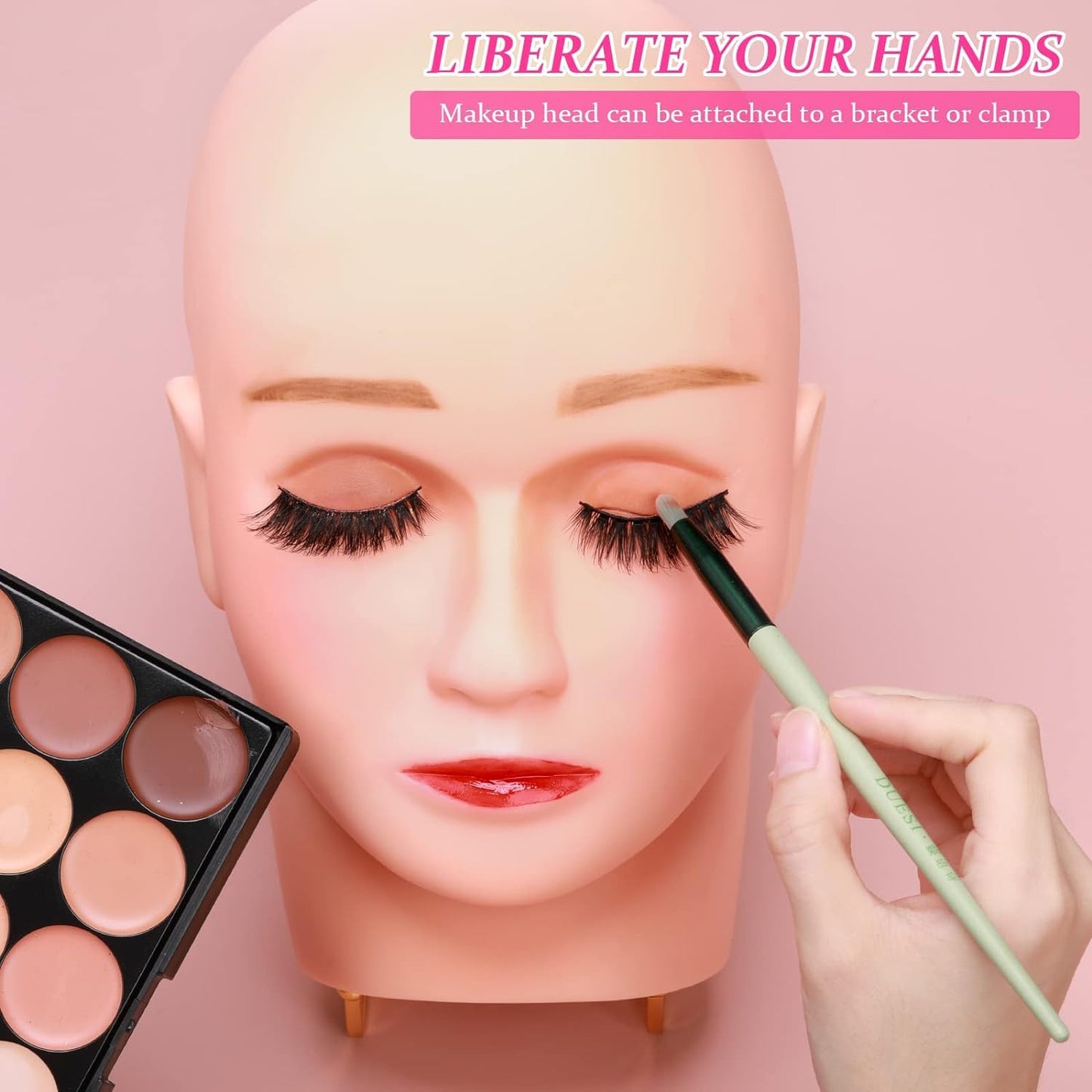 High Simulation Soft Silicone Lash Mannequin Head for Makeup Practice, Eye Shadow, , Eyelash Extension Training, Face Painting, and Massage