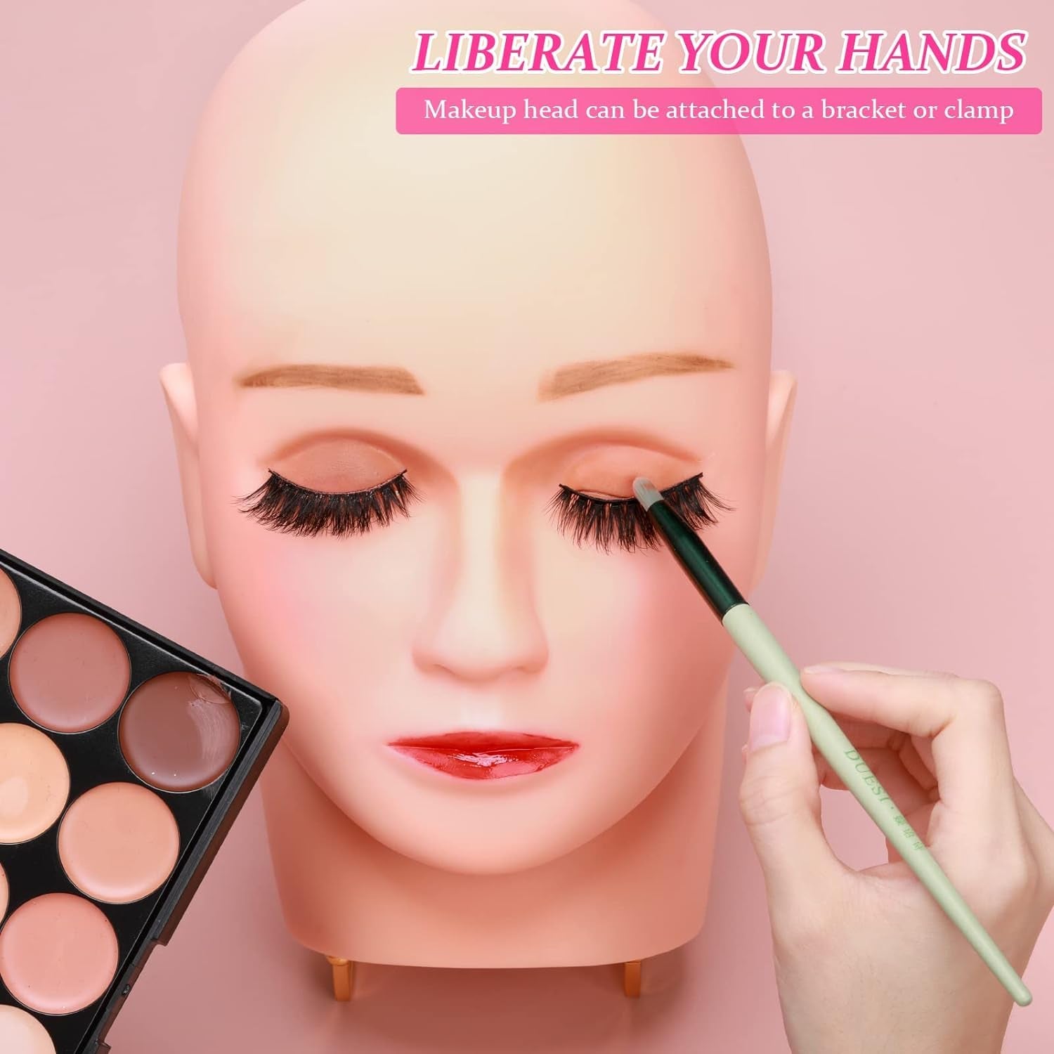 High Simulation Soft Silicone Lash Mannequin Head for Makeup Practice, Eye Shadow, , Eyelash Extension Training, Face Painting, and Massage
