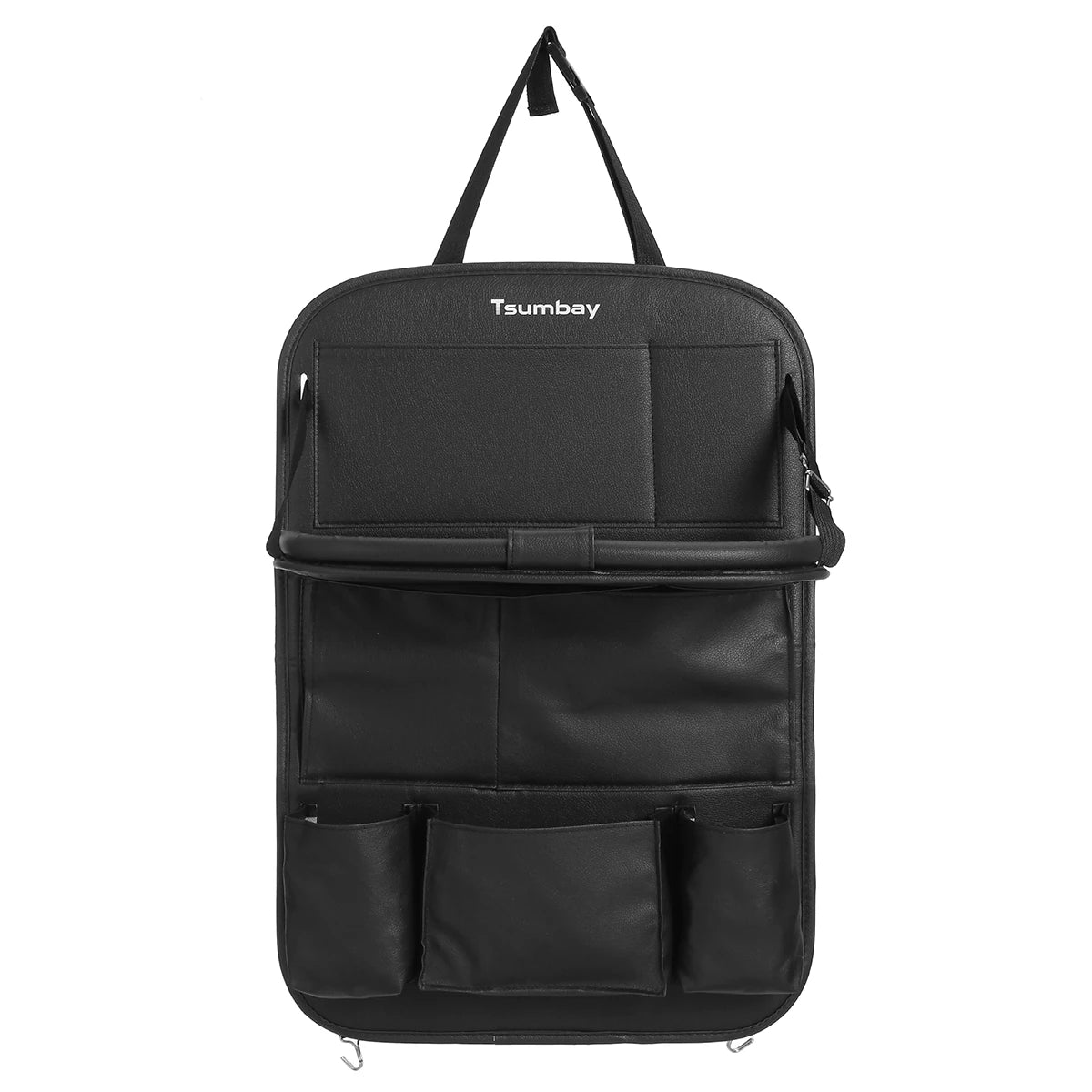 Foldable Vehicle Back Seat Organizer with Multi-Pocket Storage Solution