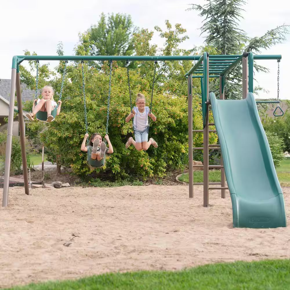 Earthtone Colors Monkey Bar Adventure Swing Set