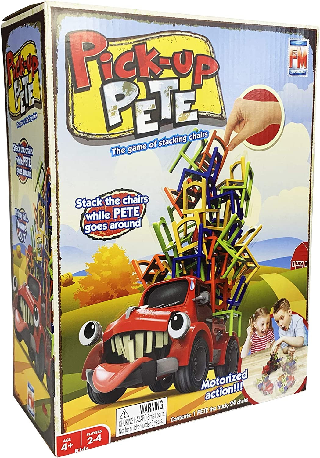 Pick Up Pete Chair Stacking Game - Motorized Truck Balance Game with Colorful Chairs, Interactive Board Game for Children Ages 4 and Up