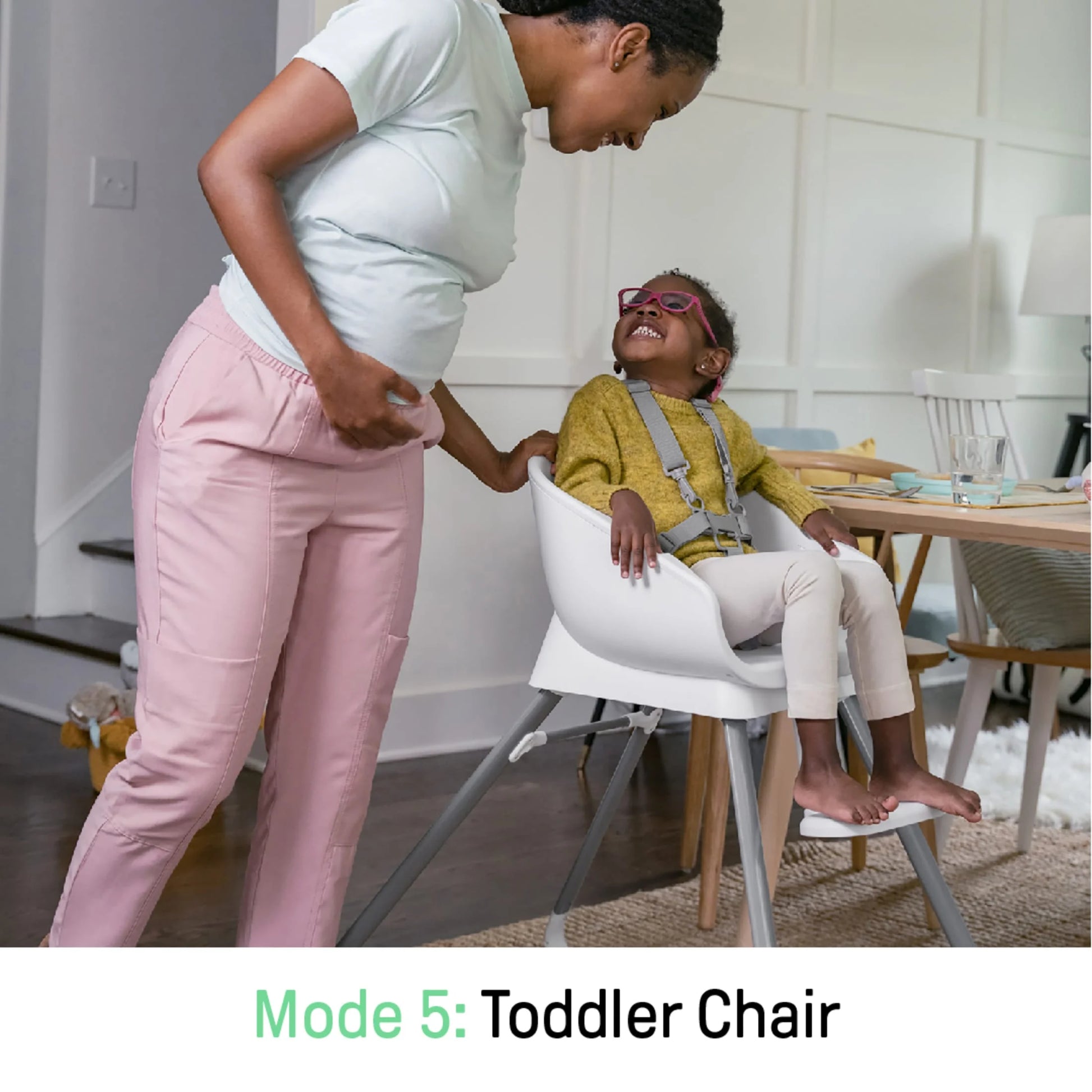 Beanstalk 6-in-1 Convertible High Chair and Booster Seat for Infants to Age 5 - Ray