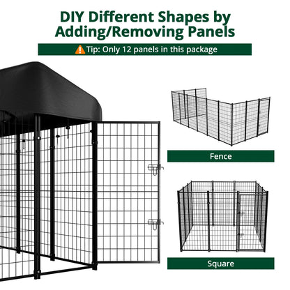 Pawgiant Oversized Large Dog Kennel Outdoor Anti-Uv Dog Playpen House Fence Pet Crate US