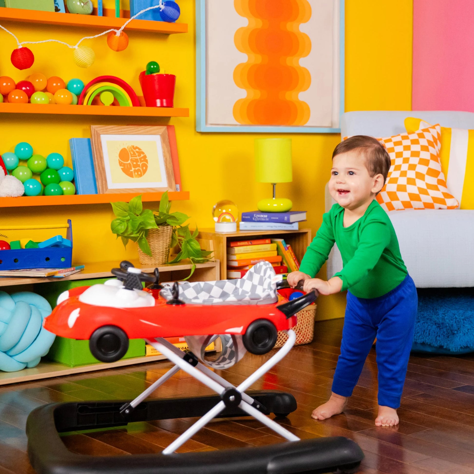 3-in-1 Red Infant and Toddler Car Walker