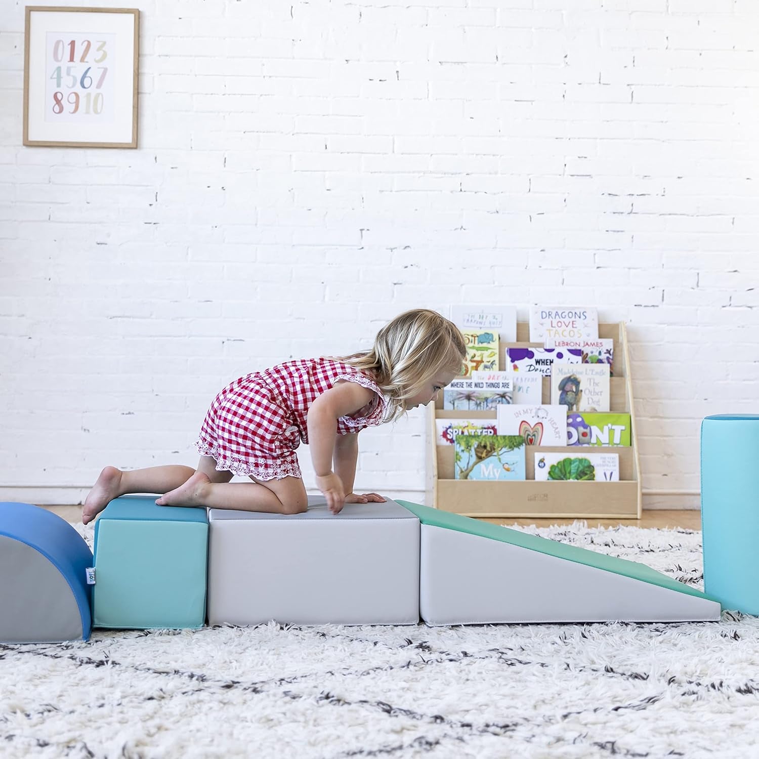 Softzone Contemporary 5-Piece Climbing and Crawling Playset with Building Blocks