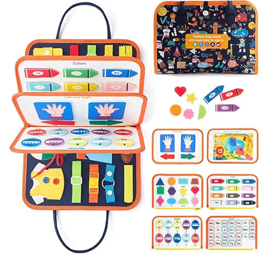 Montessori-Inspired Educational Busy Board for Toddlers Aged 2-4, Ideal for Preschool Learning for Both Boys and Girls