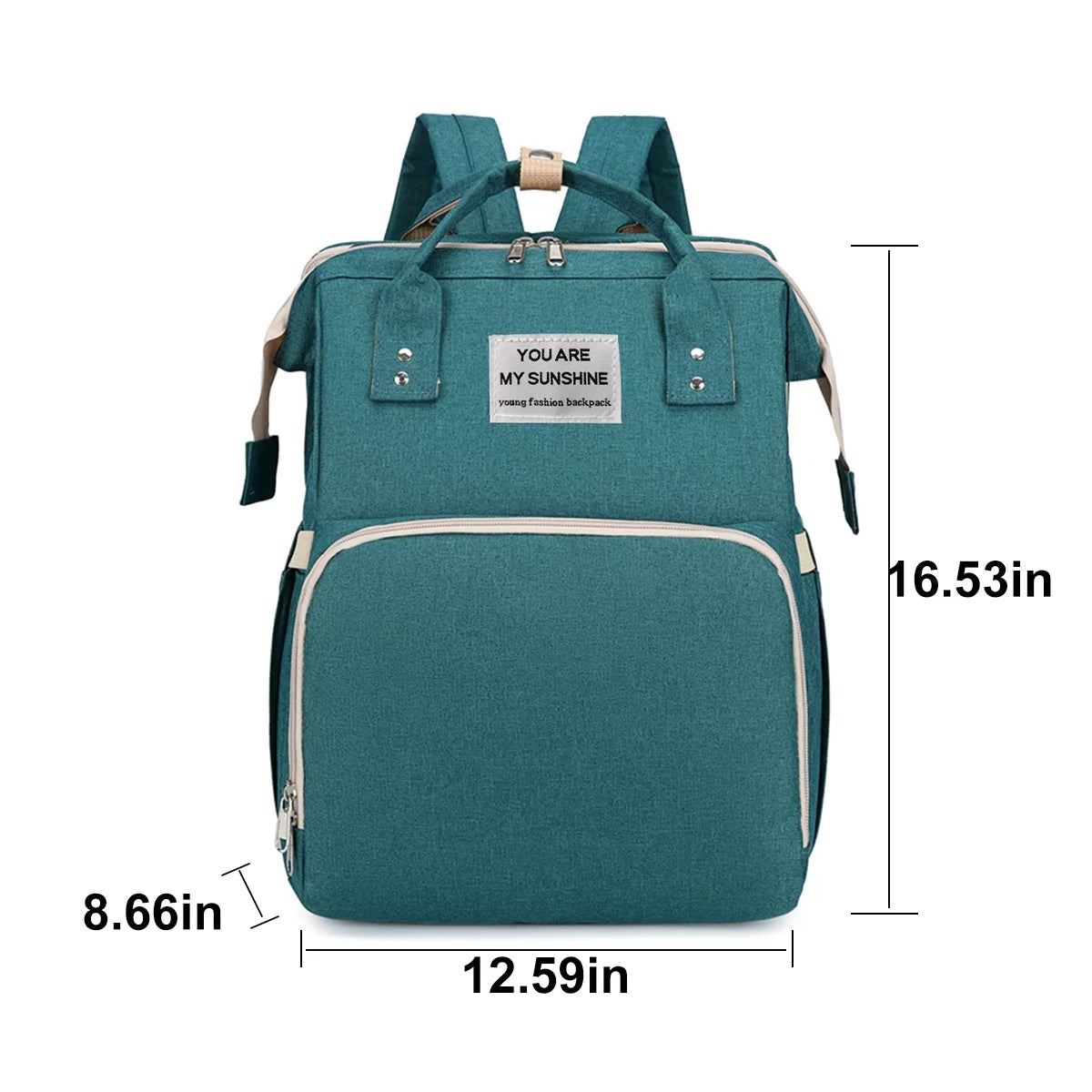 Multifunctional Diaper Bag Backpack with Integrated Changing Station, Foldable Crib, Insulated Bottle Compartment, Waterproof Design, and USB Charging Port - The Ultimate Travel Solution for Parents