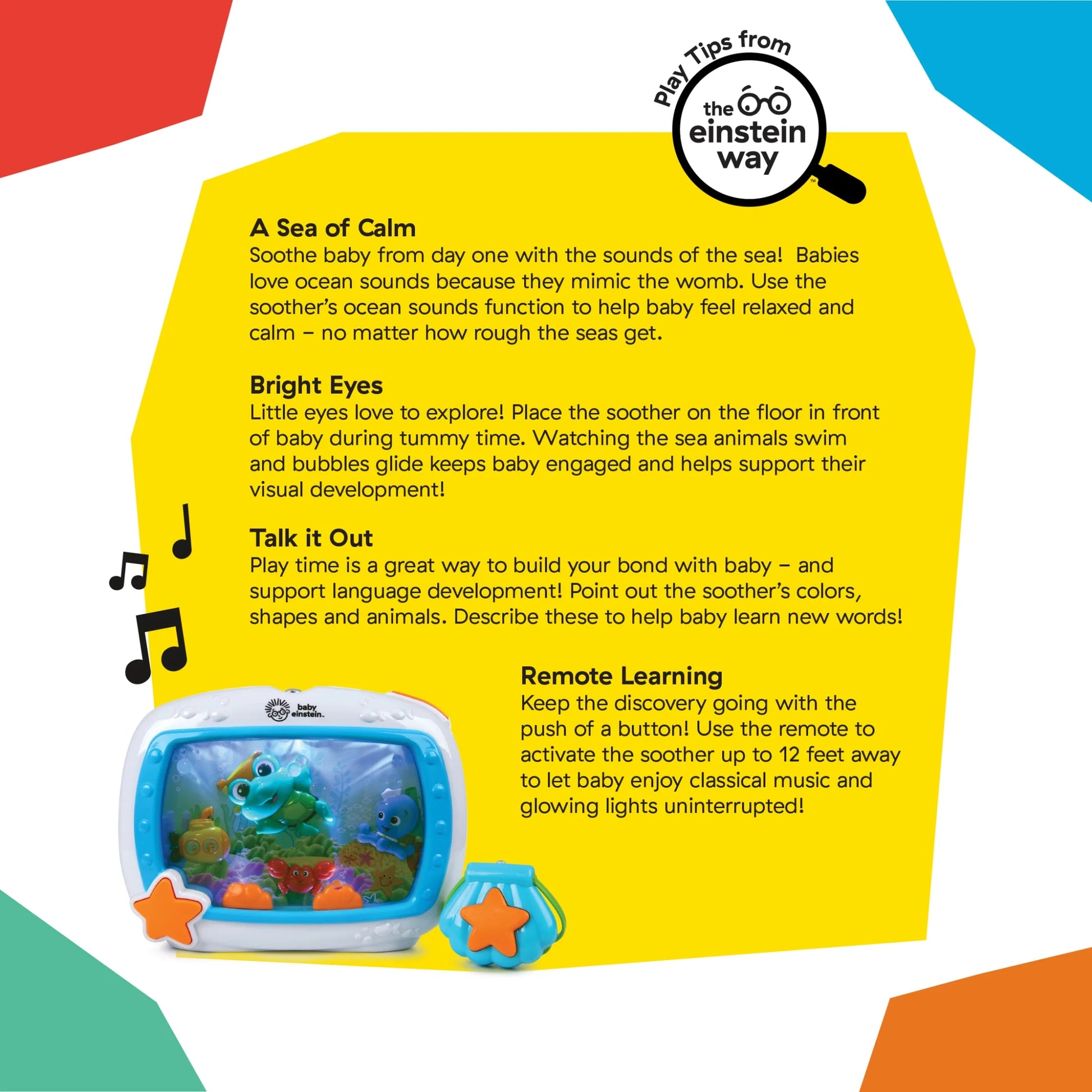 Sea Dreams Soothing Sleep Sound Machine with White Noise and Remote Control for Infants and Children, Multicolor, Ages 0 Months and Up