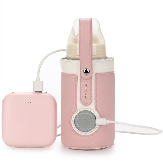 Intelligent Portable Bottle Warmer with Fast Charging and 3-Speed Temperature Control - Pink