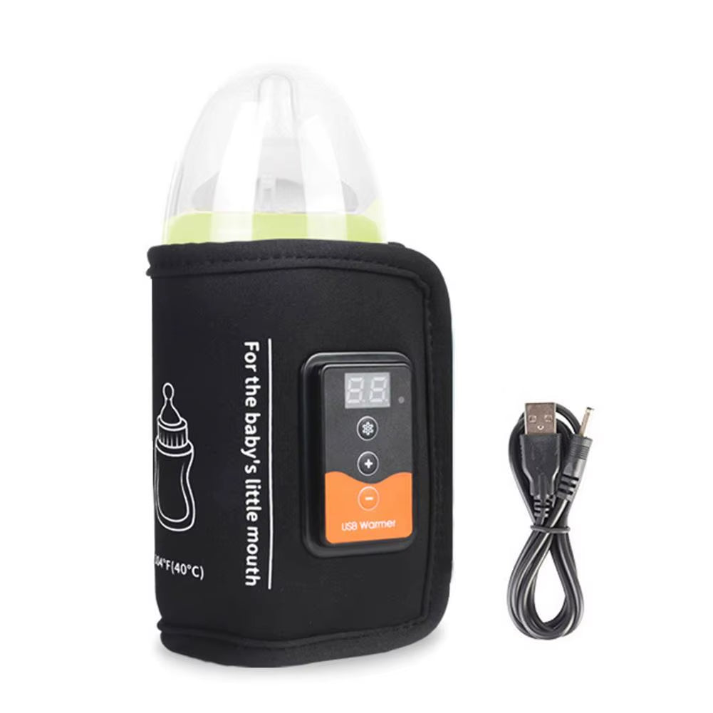 Portable USB Baby Bottle Warmer with Thermostat and Insulation Cover for Intelligent Milk Heating in Vehicle
