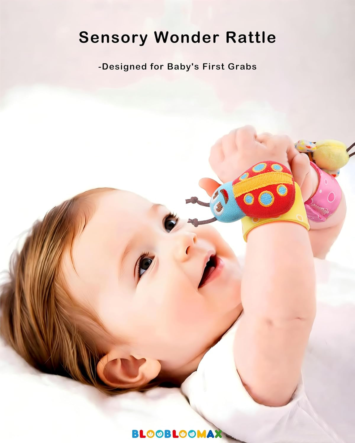 Infant Wrist Rattle Socks and Foot Finder Set - Developmental Toys for Babies 0-36 Months, Ideal Newborn Gift Set in Red Gift Box