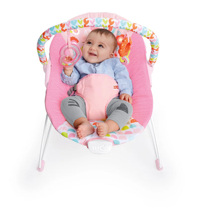 Infant Vibrating Bouncer Featuring Fantasy Unicorn Design and Toy Accessories