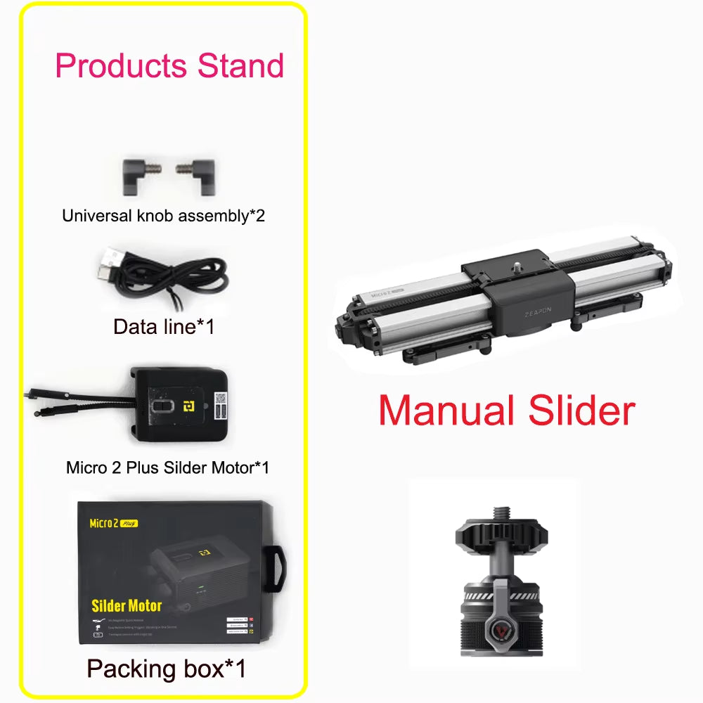 Micro 2 Mini Portable Ultra Silent Motor Motorized Camera Video Double Distance Parallel Slider Macro Track
