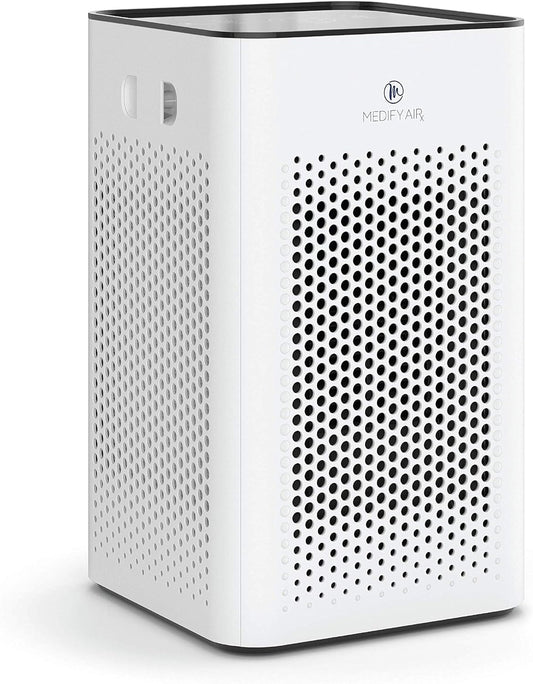 Medify MA-25 Air Purifier Featuring True HEPA H13 Filter | 825 Sq Ft Coverage in 1 Hour for Allergens, Smoke, Wildfires, Odors, Pollen, and Pet Dander | 99.9% Efficient Particle Removal Down to 0.1 Microns | White, Single Unit
