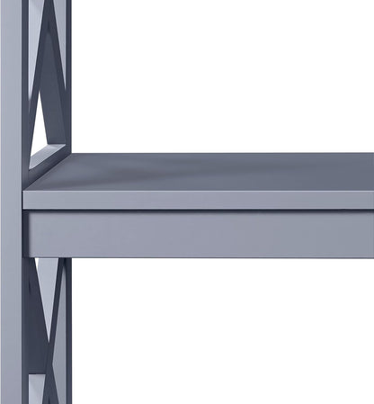 Gray Console Table with Three Storage Shelves - Slim Entryway and Sofa Side Table for Hallway and Living Room Accent Furniture