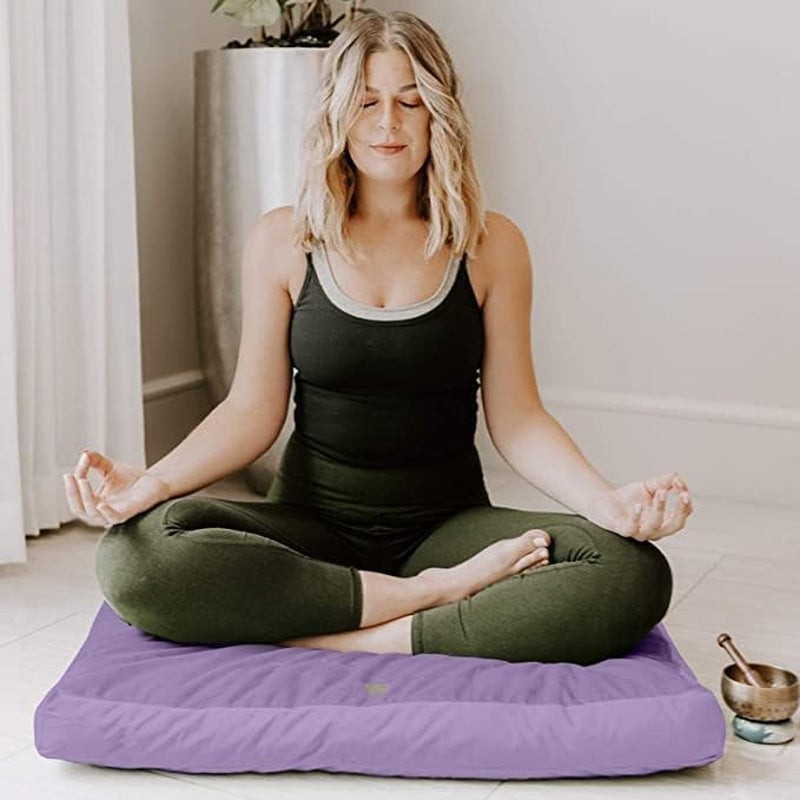 Zabuton Meditation Mat - Luxurious Velvet Floor Cushion with 100% Cotton Insert for Comfortable Sitting and Yoga Practice for All Genders