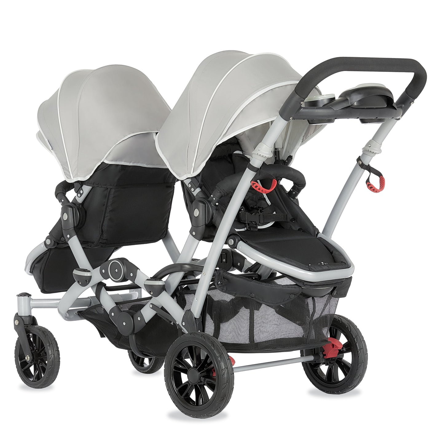 Track Tandem Stroller - Face-to-Face Design in Light Grey