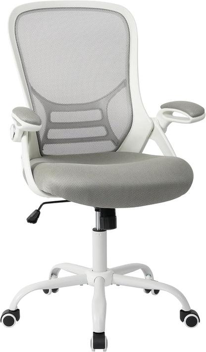 Ergonomic Mesh Executive Office Chair with Adjustable Armrests for Home and Professional Use (Grey)