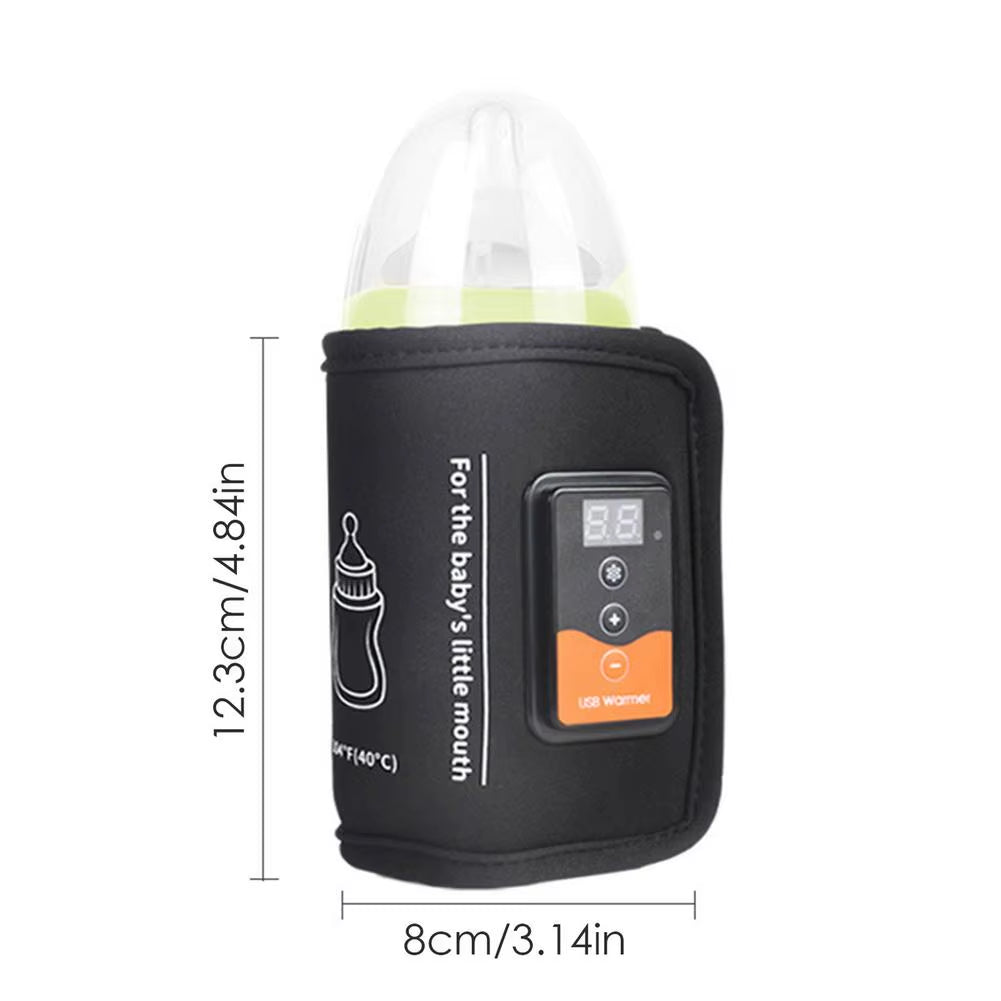 Portable USB Baby Bottle Warmer with Thermostat and Insulation Cover for Intelligent Milk Heating in Vehicle