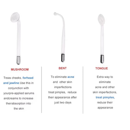 6 in 1 High Frequency Electrode Wand W/Neon Electrotherapy Glass Tube Spot Acne Remover Skin Care Face Hair Salon Beauty Device
