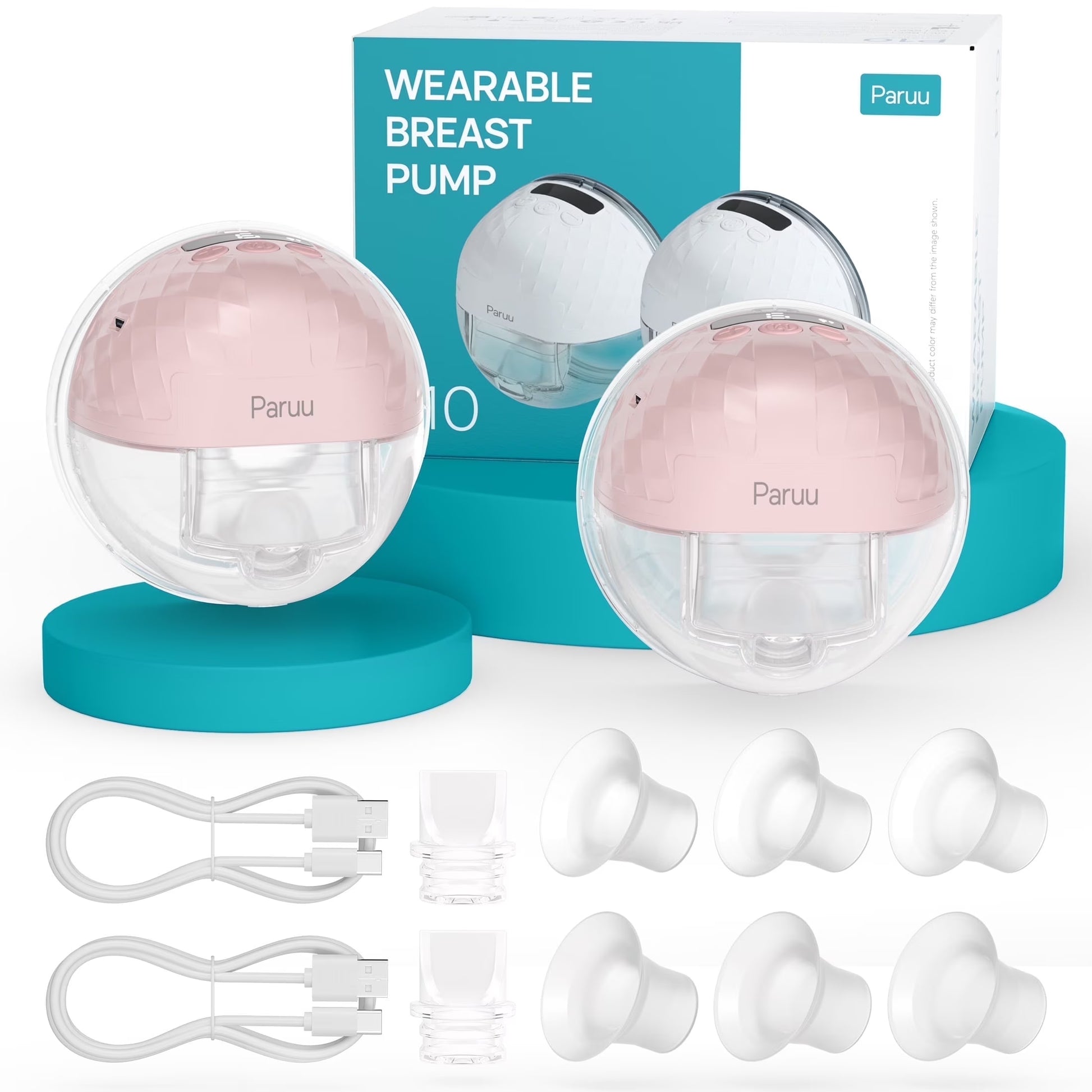 Wearable Electric Breast Pump - Hands-Free Portable Design with 4 Modes and 9 Adjustable Levels, Pack of 2