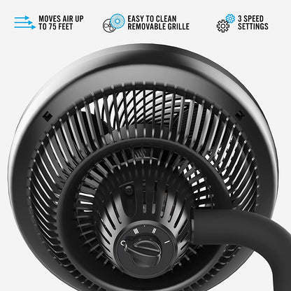 623 Mid-Size Whole Room Air Circulator Fan, Black