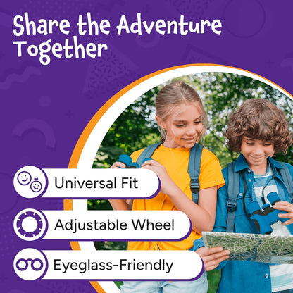 Think Peak Blue Binoculars - Compact Outdoor Adventure and STEM Educational Tool for Children Aged 3-12, Perfect for Bird Watching, Camping, and Nature Exploration