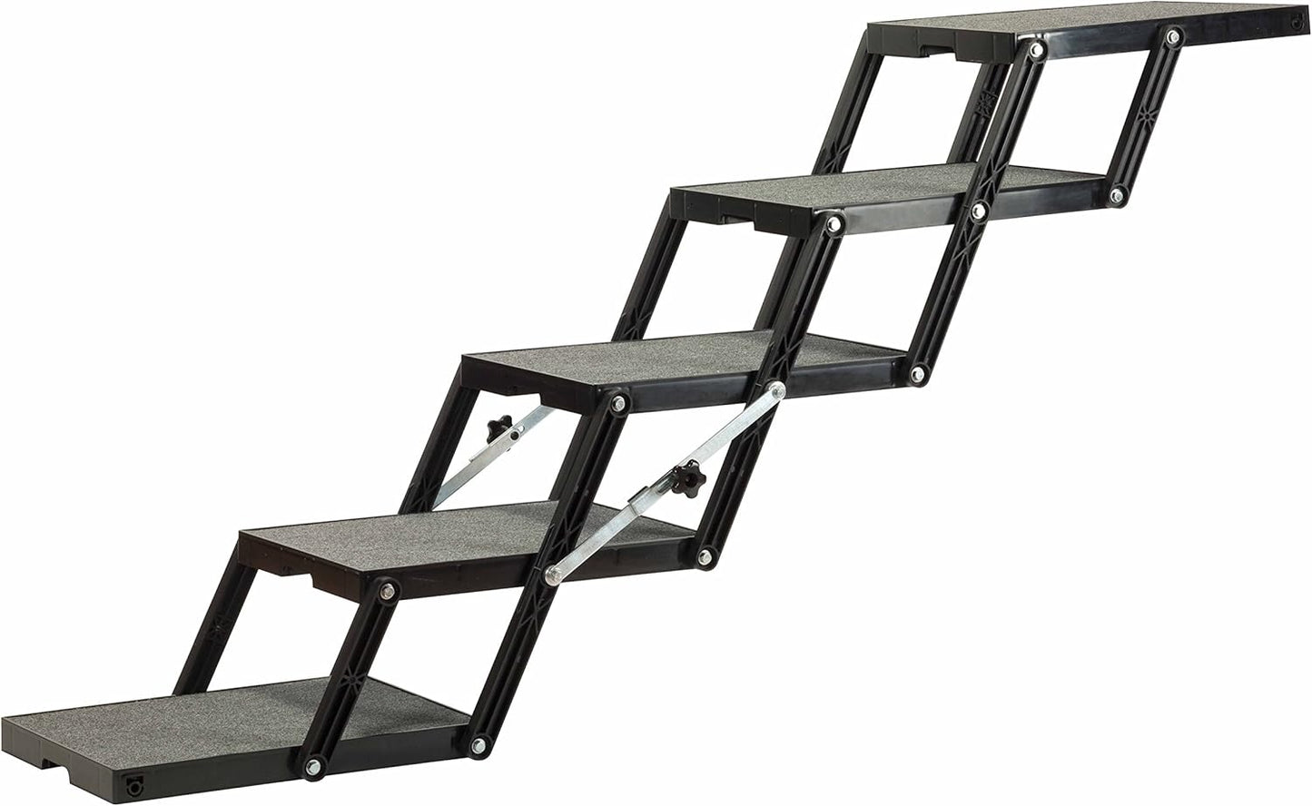 Ultra Light 14.5" Platform, 5-Step, Made in USA. Folding Pet Stairs Can Add or Remove Platforms.Safely Carries 250 Pound Pets. Compact, Carpeted USA Materials