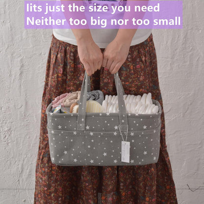 Baby Diaper Caddy Organizer - Portable Large Nursery Storage Basket for Newborn Essentials, Ideal for Changing Tables or Cars, Perfect Baby Shower Gift