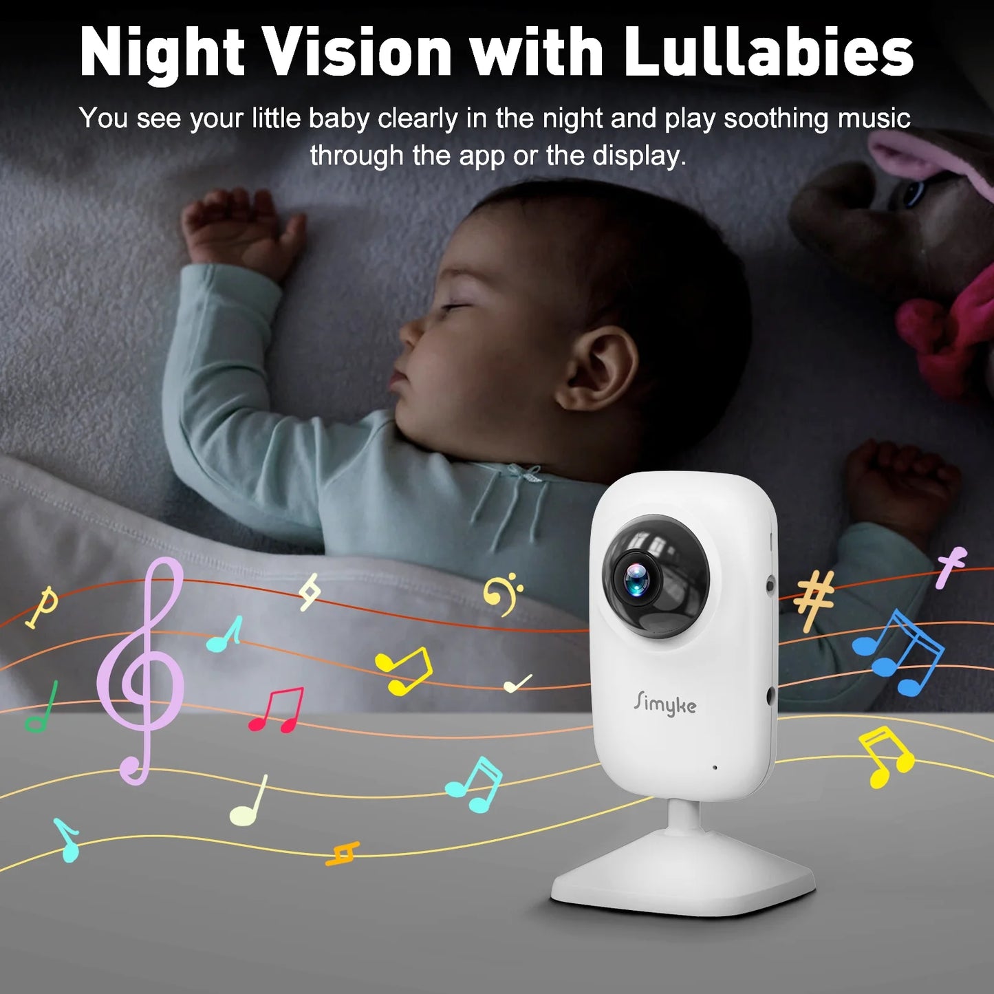 Dual Camera Video Baby Monitor with 2.8" LCD Display, Wireless Connectivity, Night Vision, Two-Way Audio, App Integration, 1200 Ft Range, Feeding Timer, Temperature Sensor, and Portable Design for Home Use
