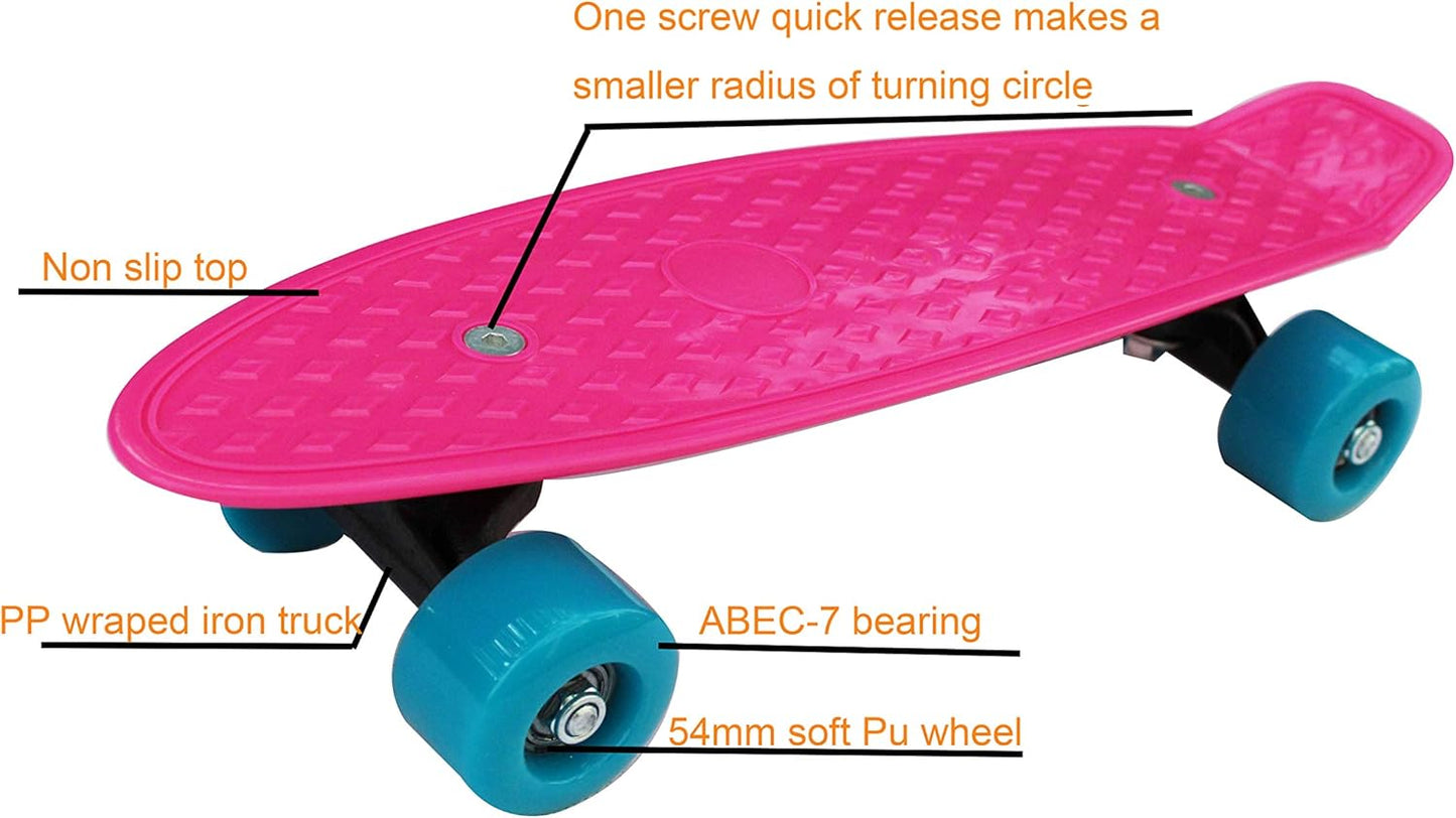 17x5 Inch Mini Skateboard with Advanced Design, Perfect Mini Cruiser for Beginners Featuring ABEC-7 Bearings and Soft PU Wheels