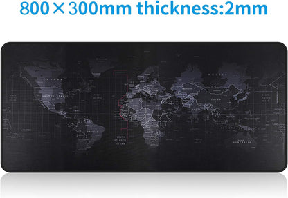 Large 800×300×2MM Gaming Mouse Pad - Non-Slip, Waterproof, and Foldable Desktop Mat for Home and Office Use - Black