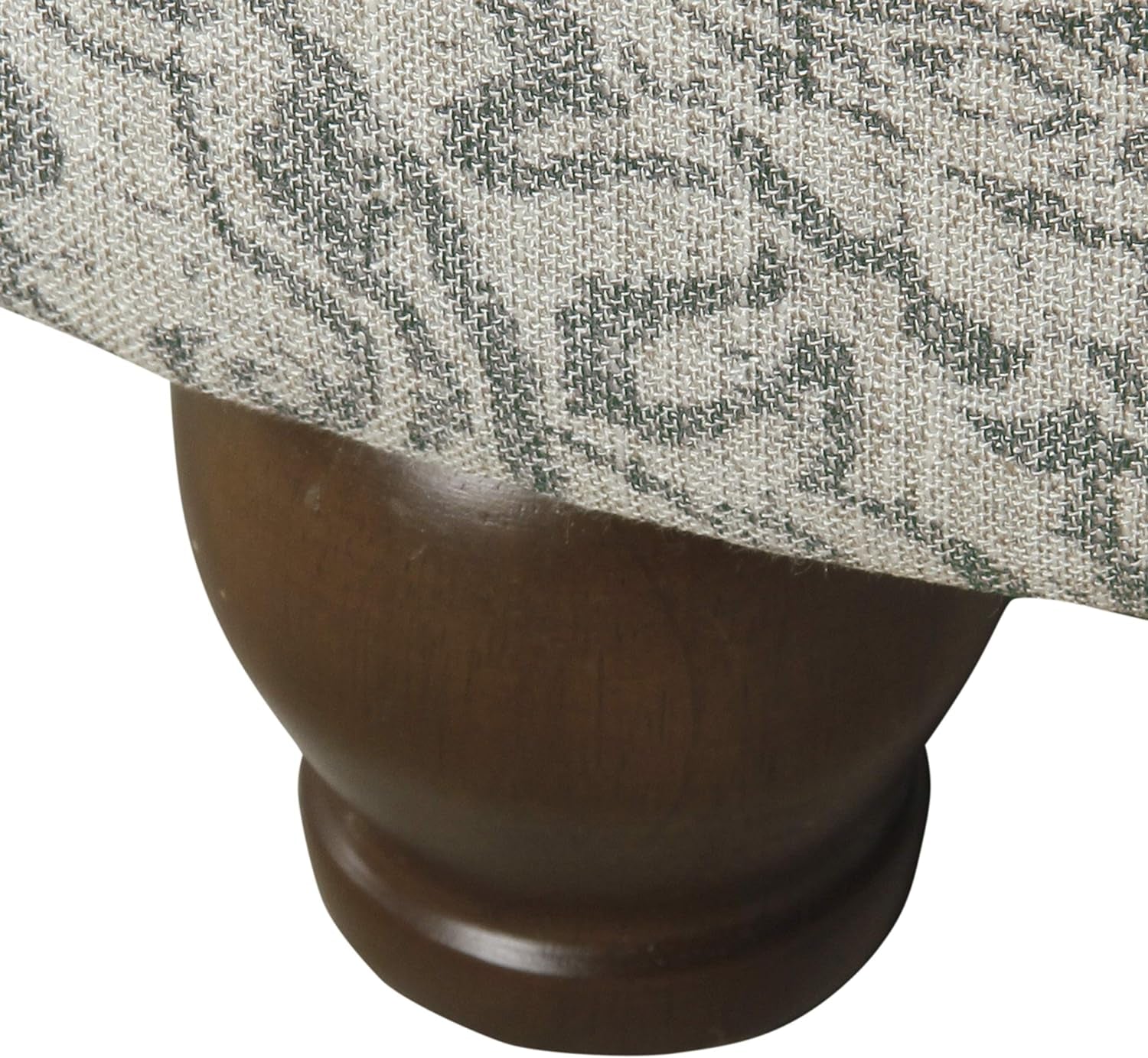Upholstered Round Storage Ottoman for Living Room and Bedroom in Gray Floral Design