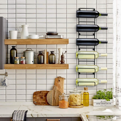 Wall-Mounted Towel Rack - Black Metal Bathroom Organizer with 6 Compartments for Towel Storage, Ideal for Gym, Spa, RV, and Kitchen Use