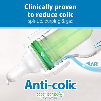 Natural Flow Anti-Colic Options+ Deluxe Bottle Gift Set - BPA-Free and Ideal for Newborns
