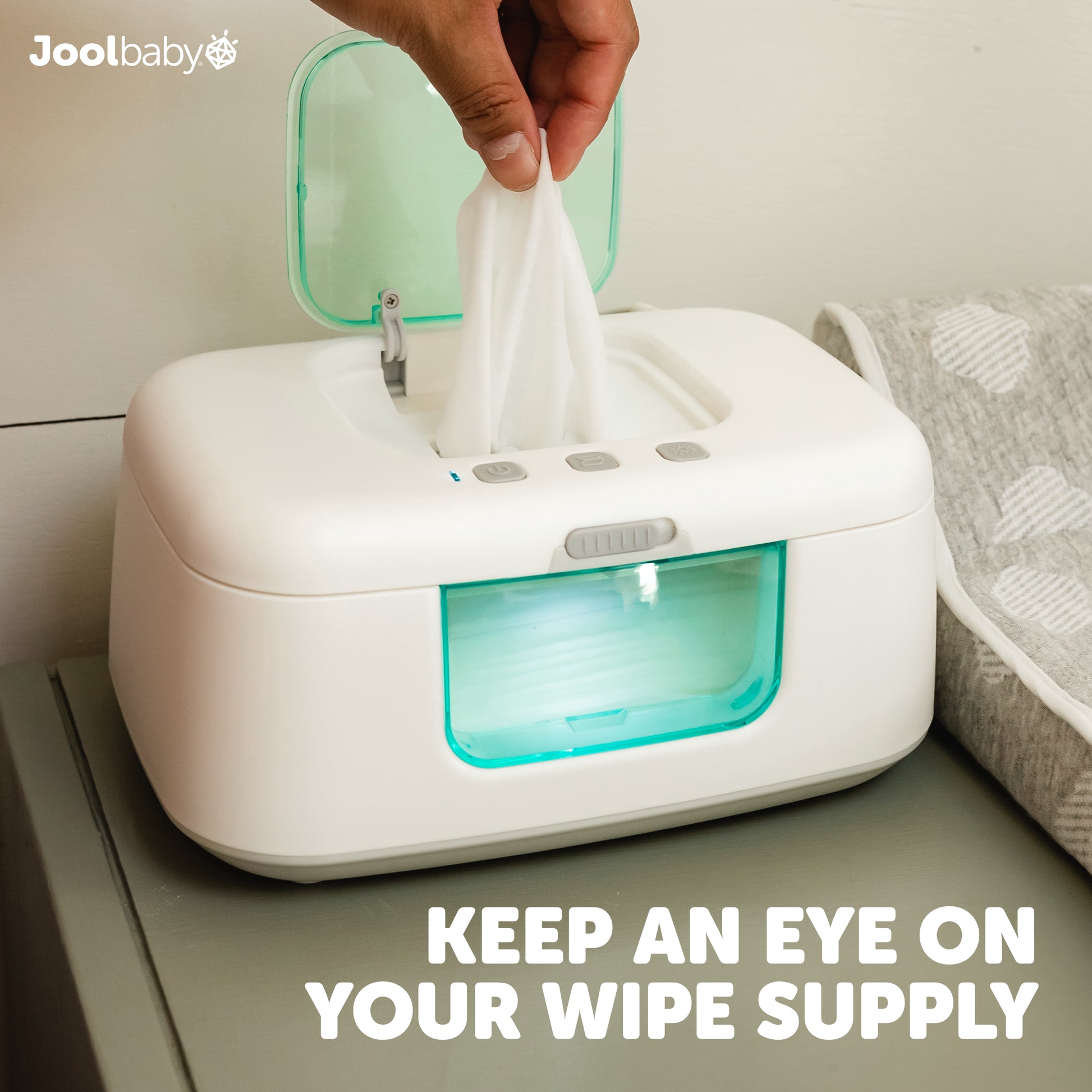 Baby Wipe Warmer and Dispenser with LED Lighting and Adjustable Power Control